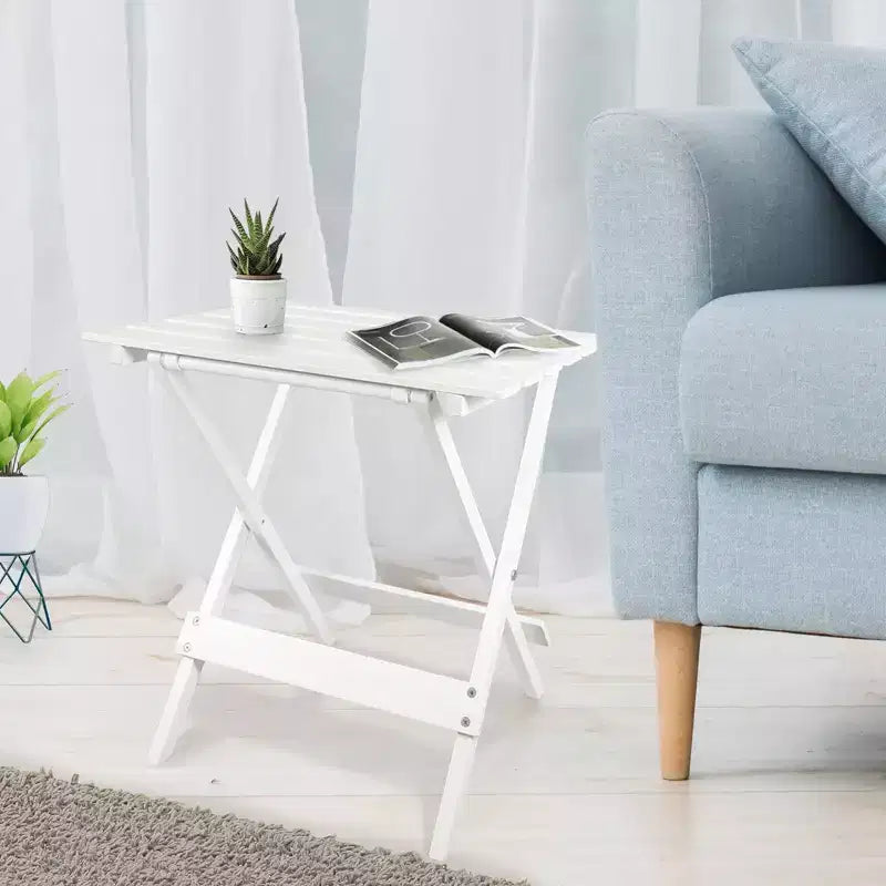 Lot de 2 tables d'appoint pliantes portables en bois massif - Flora Home