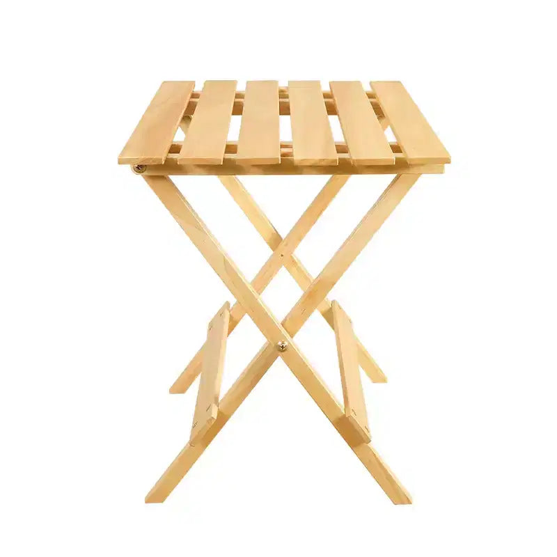 Lot de 2 tables d'appoint pliantes portables en bois massif - Flora Home