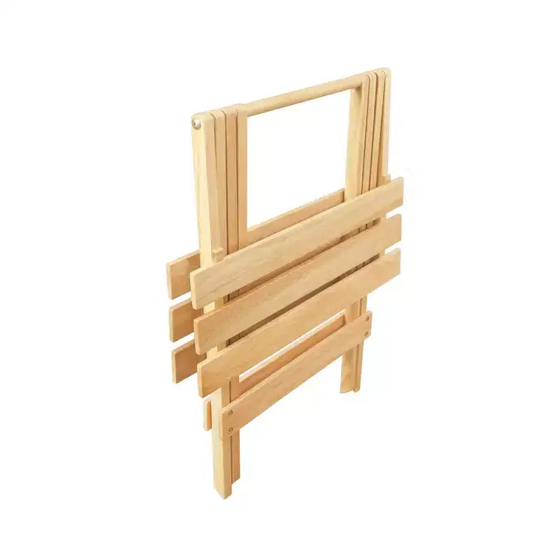 Lot de 2 tables d'appoint pliantes portables en bois massif - Flora Home