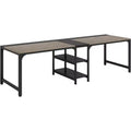 Tribesigns 90.6 Double Desk with Storage Shelf, Two Person Computer Desk for Home Office