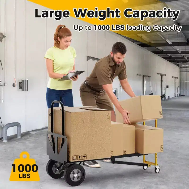 Diable convertible 3-en-1 Costway avec 4 roues en caoutchouc, capacité de charge maximale de 450 kg