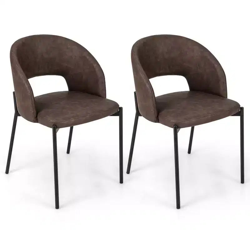 Costway Dining Chair Set of 2/4 with High-density Sponge Cushion Sturdy X-shaped Frame