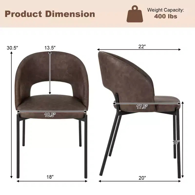 Lot de 2 ou 4 chaises de salle à manger Costway avec coussin en éponge haute densité et cadre robuste en forme de X
