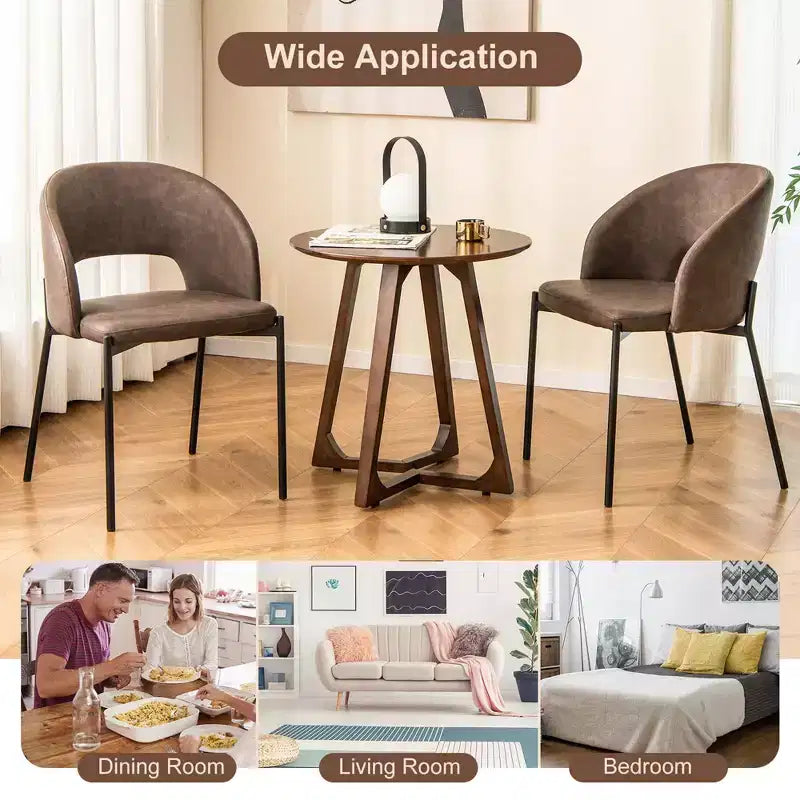 Lot de 2 ou 4 chaises de salle à manger Costway avec coussin en éponge haute densité et cadre robuste en forme de X