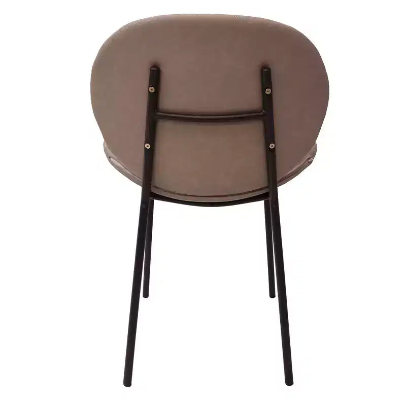 LeisureMod Servos - Lot de 2 chaises de salle à manger modernes - Assise rembourrée en cuir PU avec dossier incurvé et pieds en métal - Confortables pour cuisine, salle à manger, café