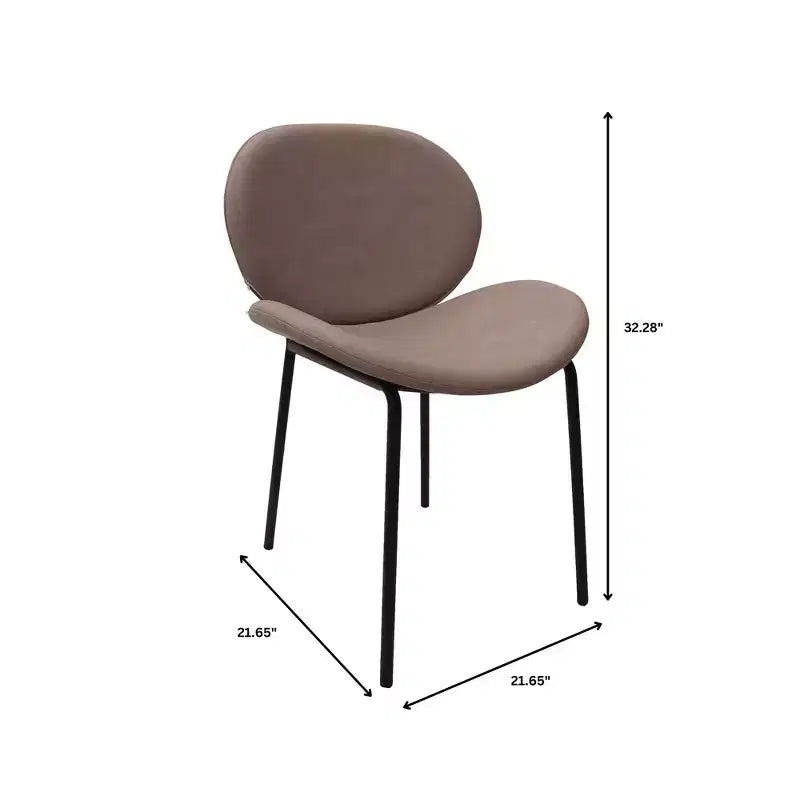 LeisureMod Servos - Lot de 2 chaises de salle à manger modernes - Assise rembourrée en cuir PU avec dossier incurvé et pieds en métal - Confortables pour cuisine, salle à manger, café