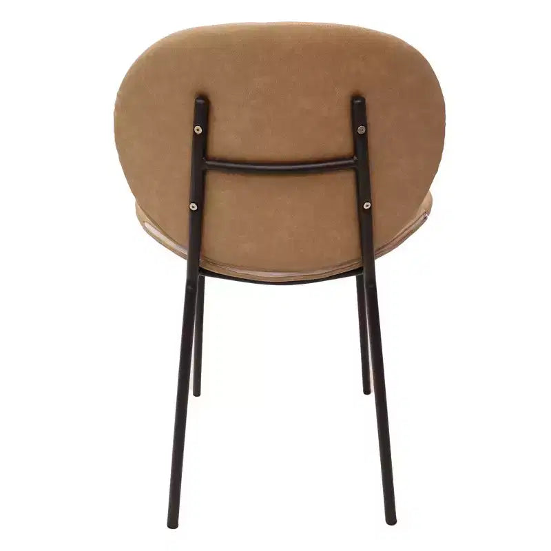 LeisureMod Servos - Lot de 2 chaises de salle à manger modernes - Assise rembourrée en cuir PU avec dossier incurvé et pieds en métal - Confortables pour cuisine, salle à manger, café