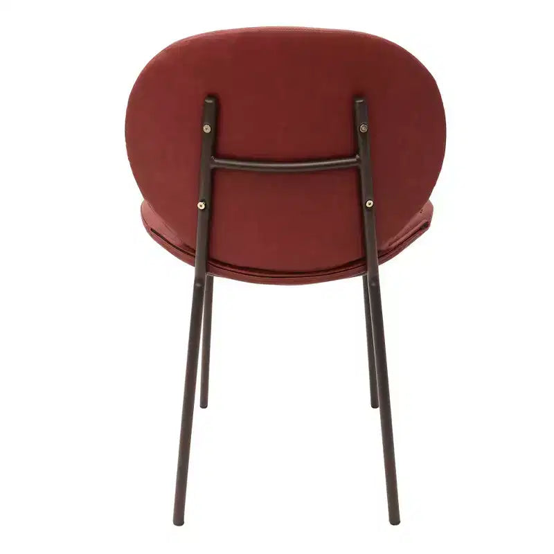 LeisureMod Servos - Lot de 2 chaises de salle à manger modernes - Assise rembourrée en cuir PU avec dossier incurvé et pieds en métal - Confortables pour cuisine, salle à manger, café