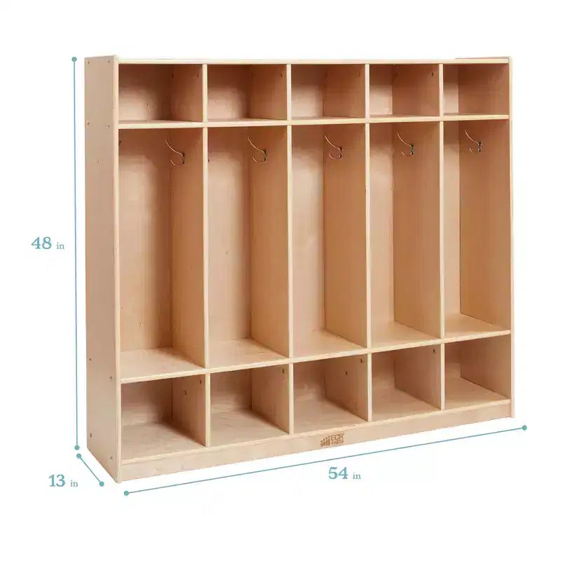 ECR4Kids Vestiaire 5 sections avec compartiments de rangement, mobilier de salle de classe