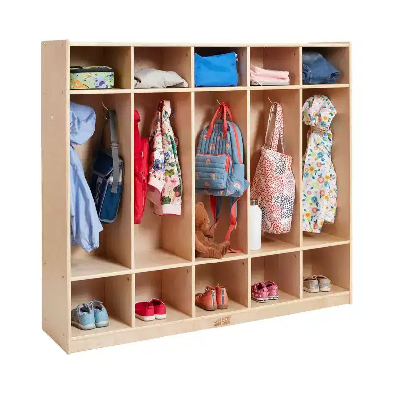 ECR4Kids Vestiaire 5 sections avec compartiments de rangement, mobilier de salle de classe