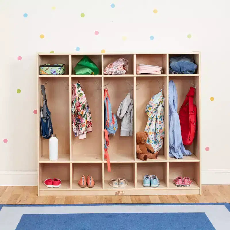 ECR4Kids Vestiaire 5 sections avec compartiments de rangement, mobilier de salle de classe