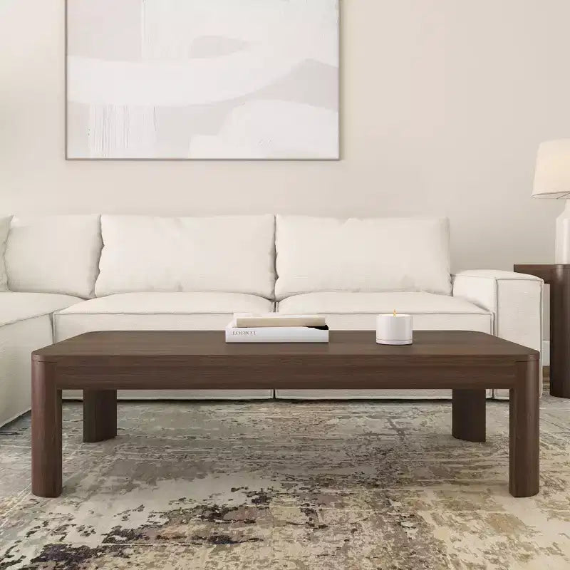 Table basse rectangulaire moderne Plank+Beam en bois massif 54, Table basse pour salon