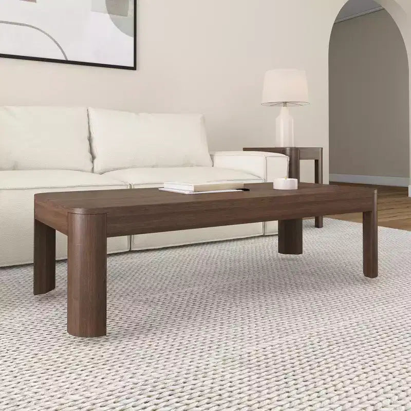 Table basse rectangulaire moderne Plank+Beam en bois massif 54, Table basse pour salon