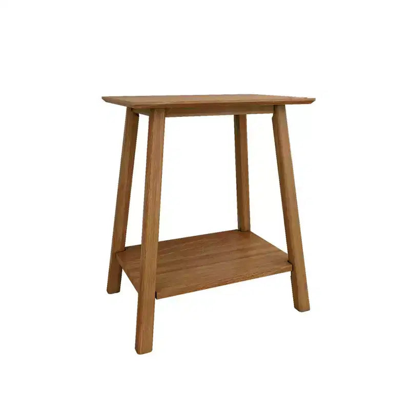 Table de chevet Plank+Beam, Table de chevet moderne du milieu du siècle en bois massif pour chambre à coucher