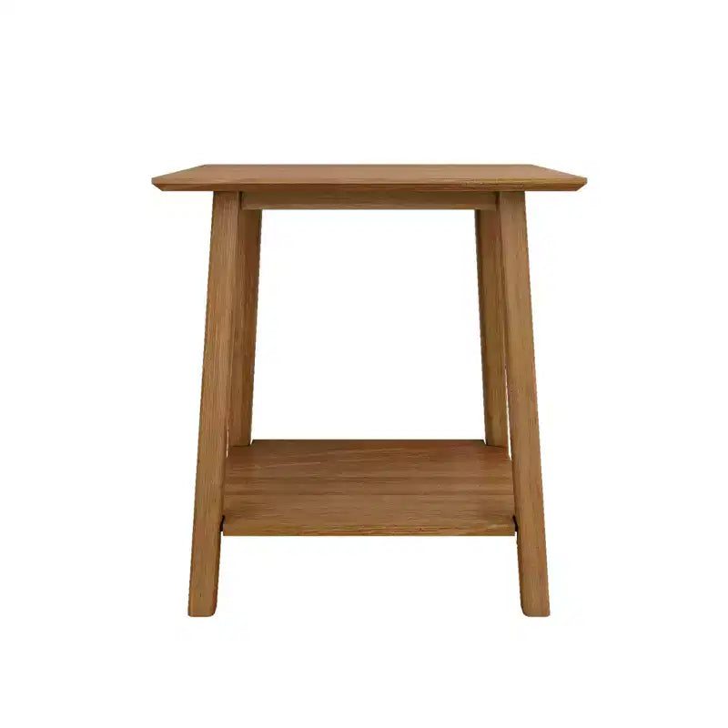 Table de chevet Plank+Beam, Table de chevet moderne du milieu du siècle en bois massif pour chambre à coucher