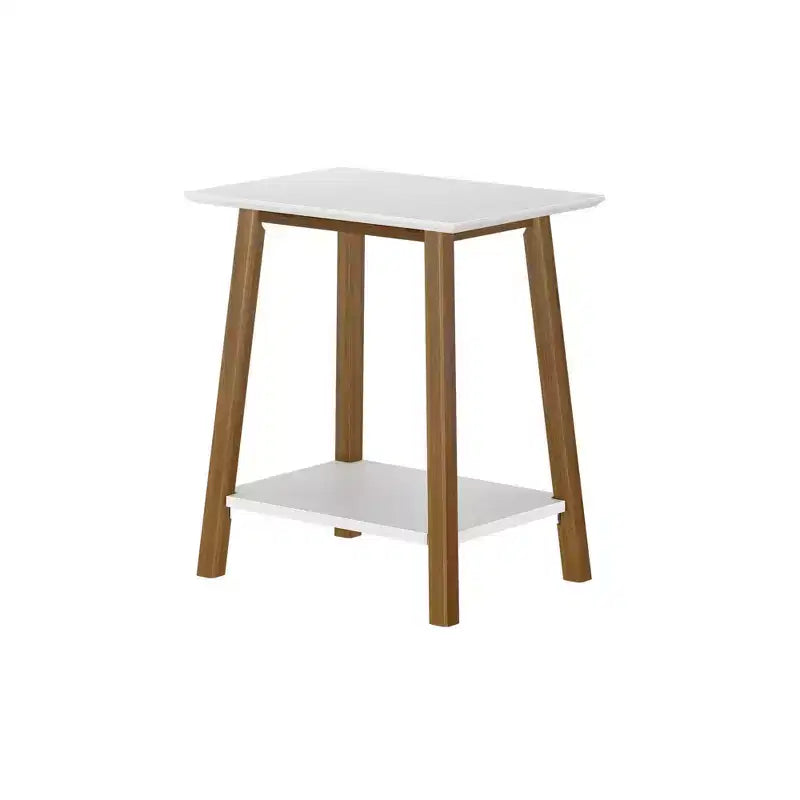 Table de chevet Plank+Beam, Table de chevet moderne du milieu du siècle en bois massif pour chambre à coucher