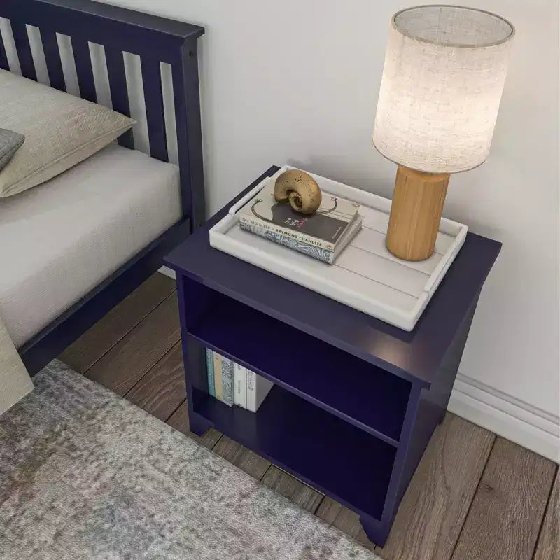 Table de Chevet en Bois Massif Plank+Beam avec Étagères