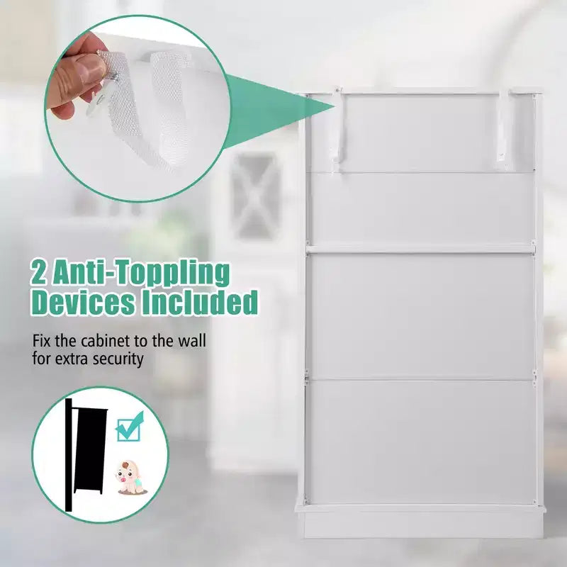 Meuble de rangement de salle de bain Costway, Armoire de rangement pour linge de maison avec portes et étagères réglables Noir/Gris/Marron/Blanc