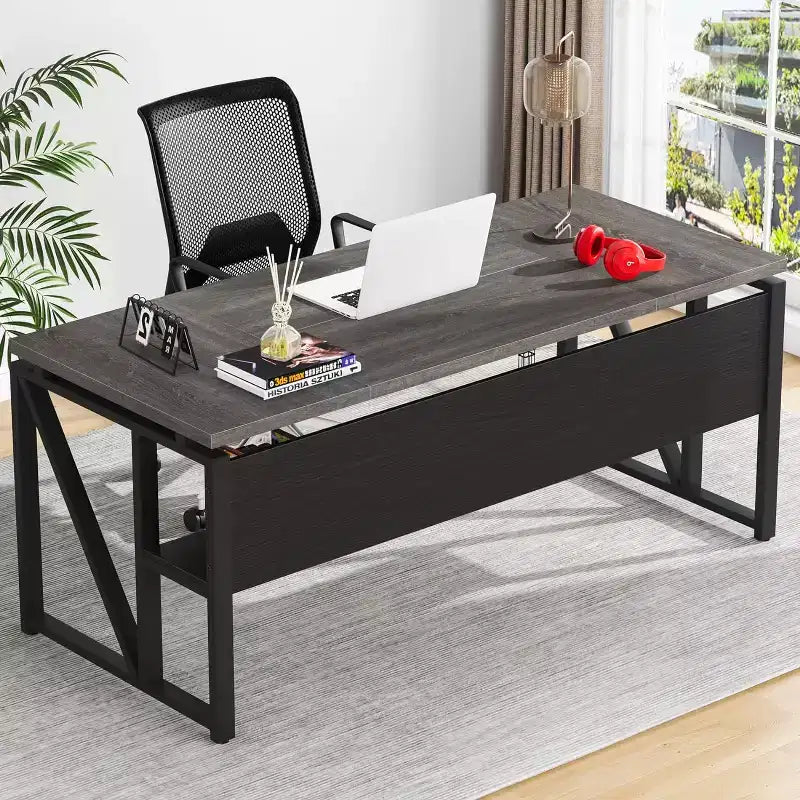 Bureau de direction en L Lantine 63 avec caisson à tiroirs