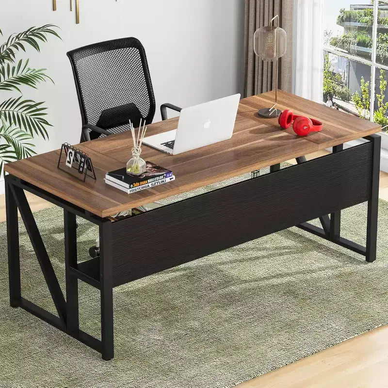 Bureau de direction en L Lantine 63 avec caisson à tiroirs