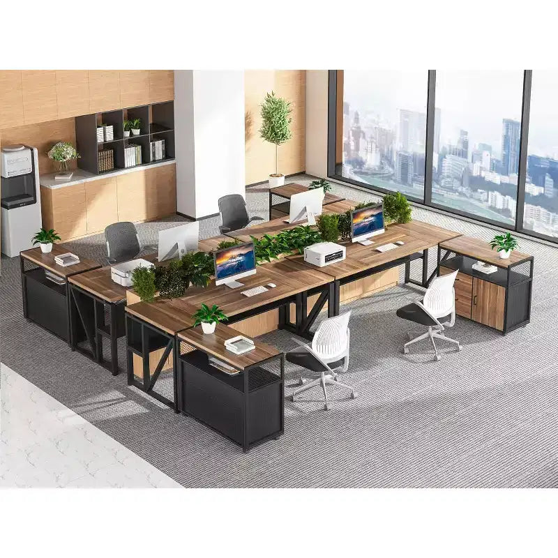 Bureau de direction en L Lantine 63 avec caisson à tiroirs