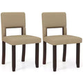 Costway Wooden Dining Chair Set of 2/4 with Acacia Wood Frame Padded Seat & Back Home Beige
