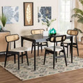 Baxton Studio Tarana Mid-Century Modern Wood 5-Piece Dining Set