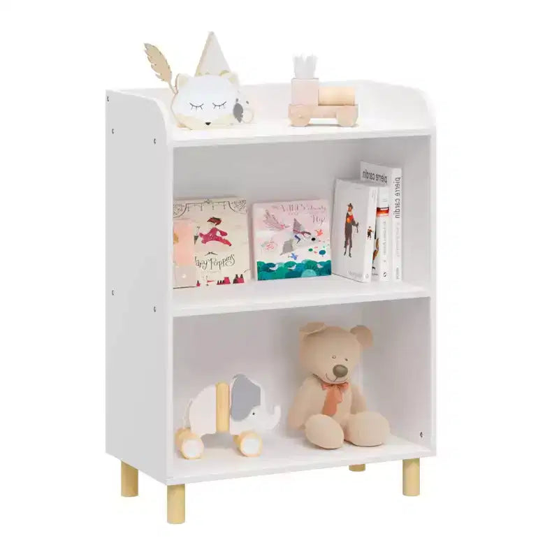 HOMLUX Organisateur de jouets pour enfants à 3 ou 4 niveaux, étagère bibliothèque en bois pour enfants, présentoir de livres, Blanc