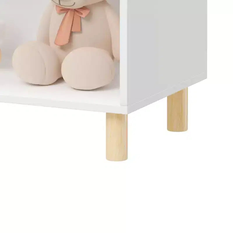 HOMLUX Organisateur de jouets pour enfants à 3 ou 4 niveaux, étagère bibliothèque en bois pour enfants, présentoir de livres, Blanc