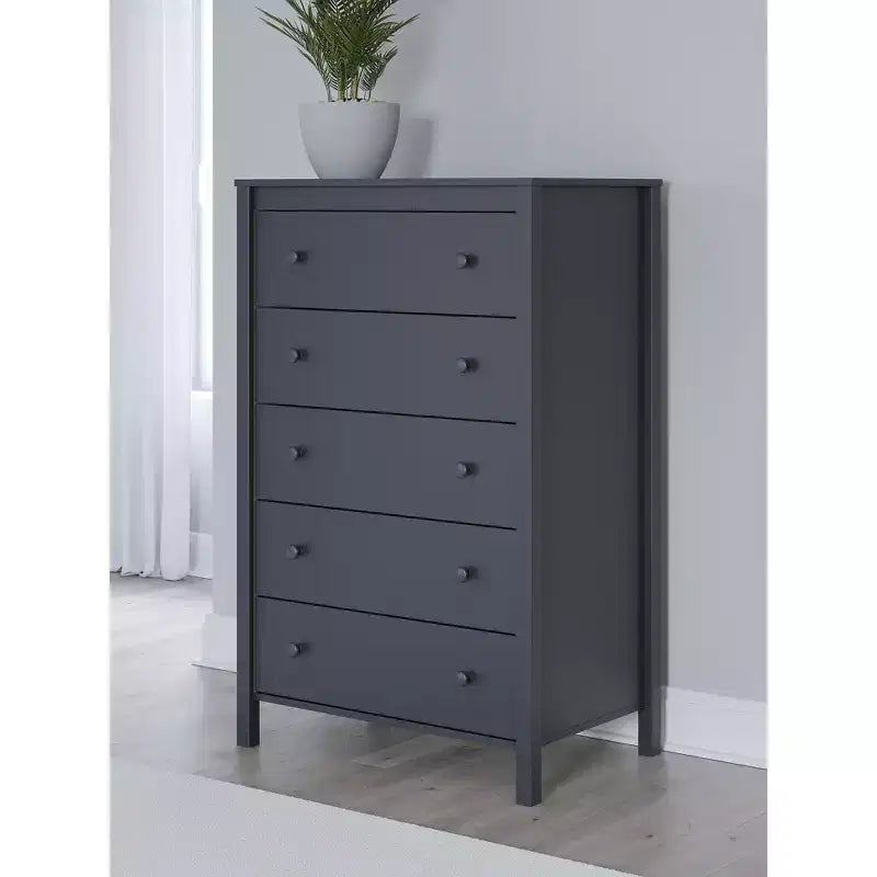 Signature Design by Ashley Simmenfort, commode haute à 5 tiroirs, bleu marine