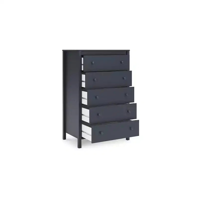 Signature Design by Ashley Simmenfort, commode haute à 5 tiroirs, bleu marine