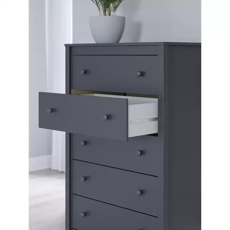 Signature Design by Ashley Simmenfort, commode haute à 5 tiroirs, bleu marine