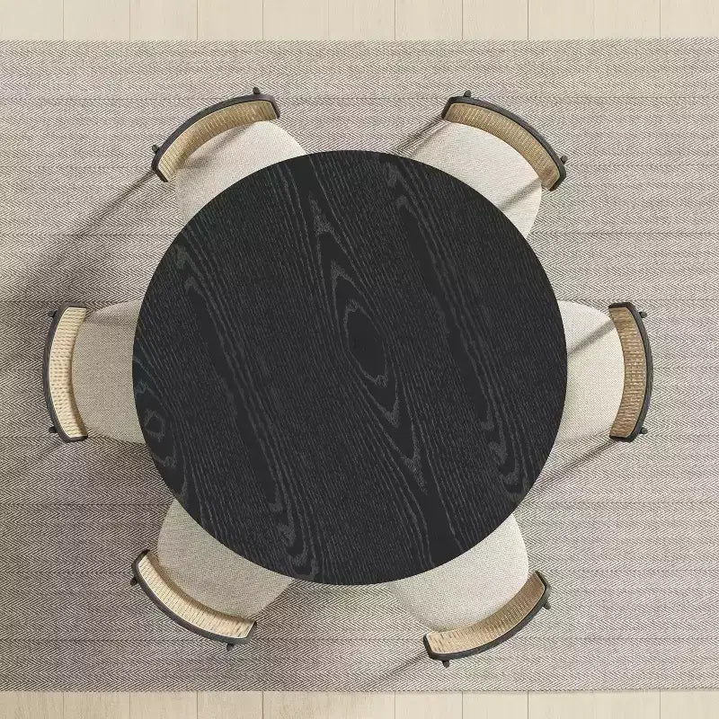 Dovelina Table à Manger Ronde Mid-Century en Bois pour 4 Personnes - 52