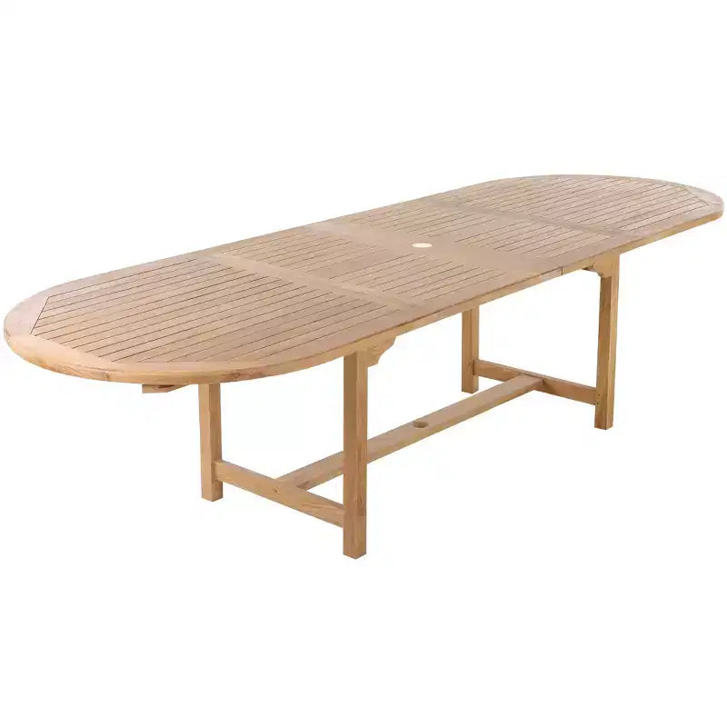 Table à manger d'extérieur Nordic Teak 79-118 réglable 6-8 personnes naturelle - Beige