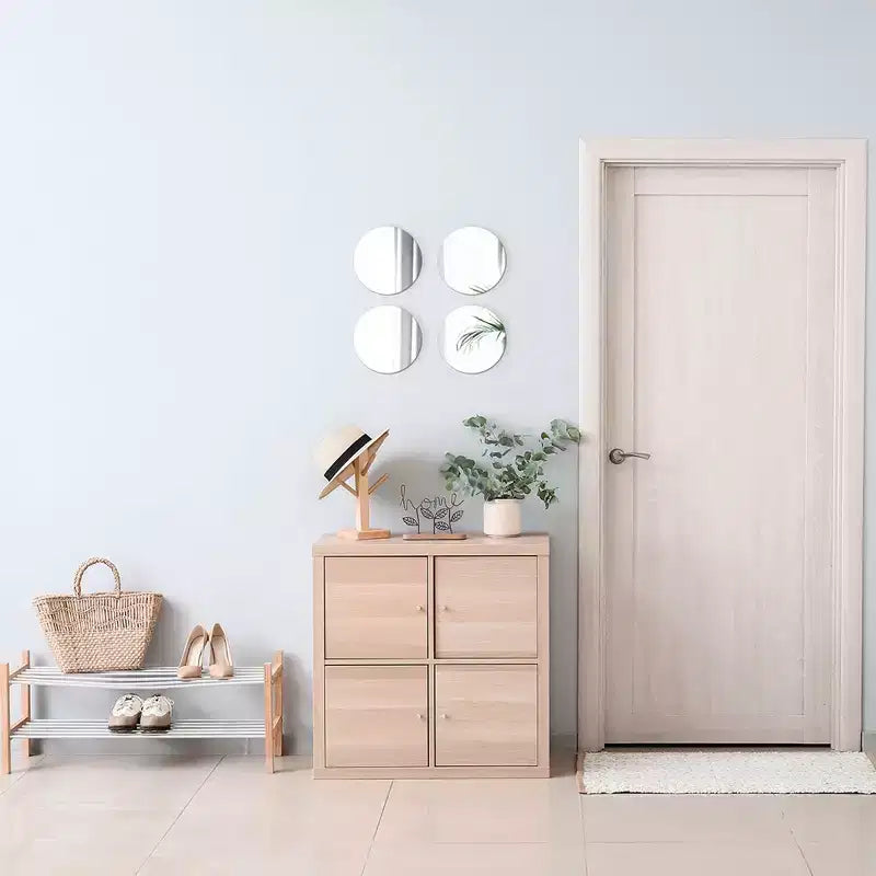 Evideco Articles ménagers français - Lot de 4 petits miroirs décoratifs autocollants – Disponibles en 8 formes uniques