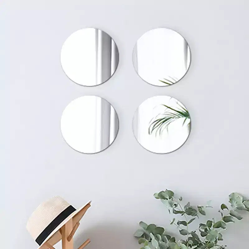 Evideco Articles ménagers français - Lot de 4 petits miroirs décoratifs autocollants – Disponibles en 8 formes uniques