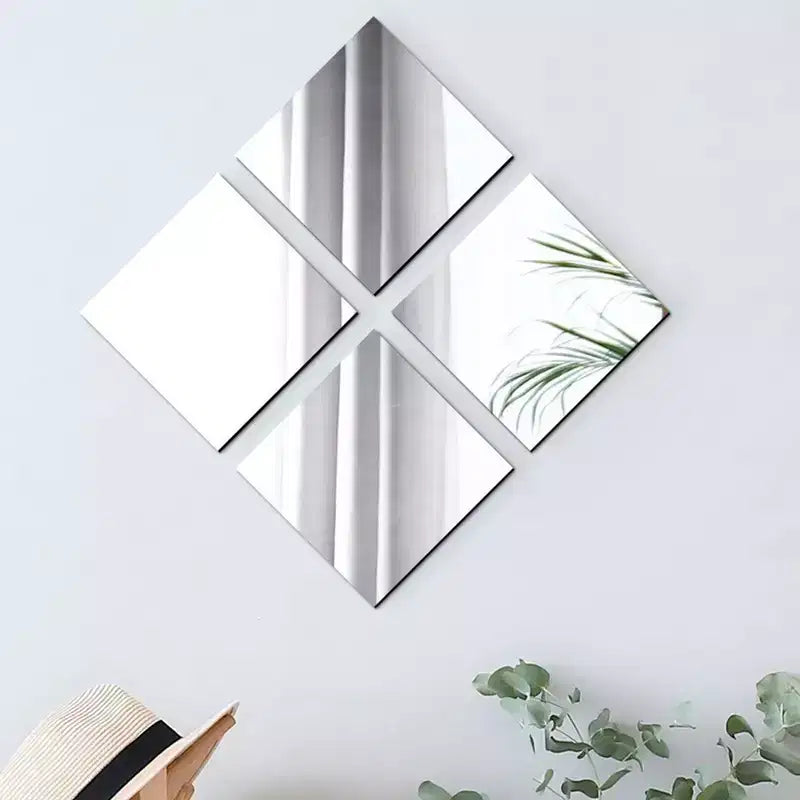 Evideco Articles ménagers français - Lot de 4 petits miroirs décoratifs autocollants – Disponibles en 8 formes uniques