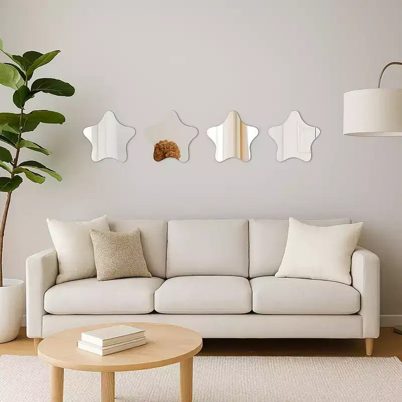 Evideco Articles ménagers français - Lot de 4 petits miroirs décoratifs autocollants – Disponibles en 8 formes uniques