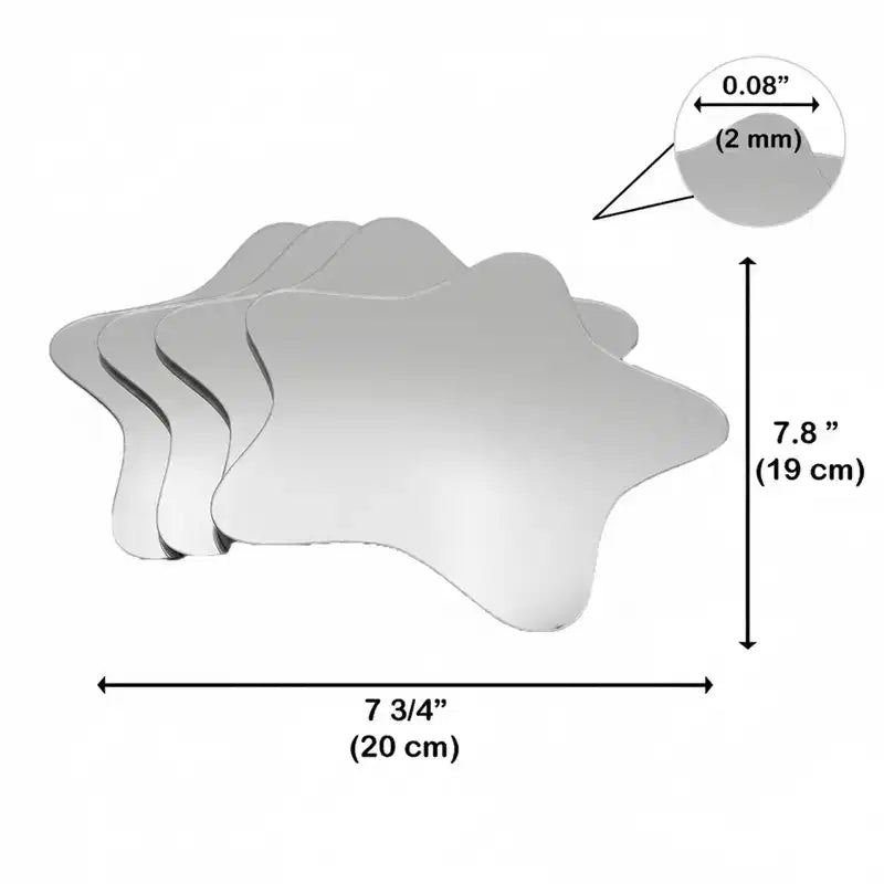 Evideco Articles ménagers français - Lot de 4 petits miroirs décoratifs autocollants – Disponibles en 8 formes uniques