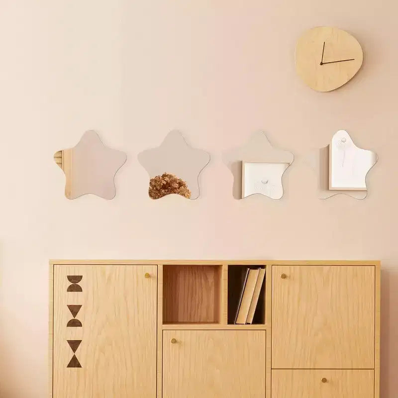 Evideco Articles ménagers français - Lot de 4 petits miroirs décoratifs autocollants – Disponibles en 8 formes uniques