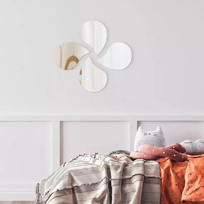 Evideco Articles ménagers français - Lot de 4 petits miroirs décoratifs autocollants – Disponibles en 8 formes uniques