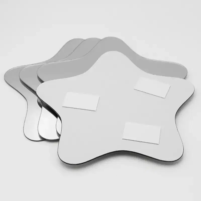 Evideco Articles ménagers français - Lot de 4 petits miroirs décoratifs autocollants – Disponibles en 8 formes uniques