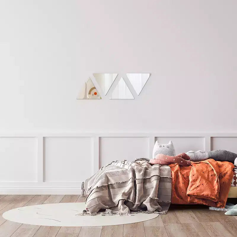 Evideco Articles ménagers français - Lot de 4 petits miroirs décoratifs autocollants – Disponibles en 8 formes uniques