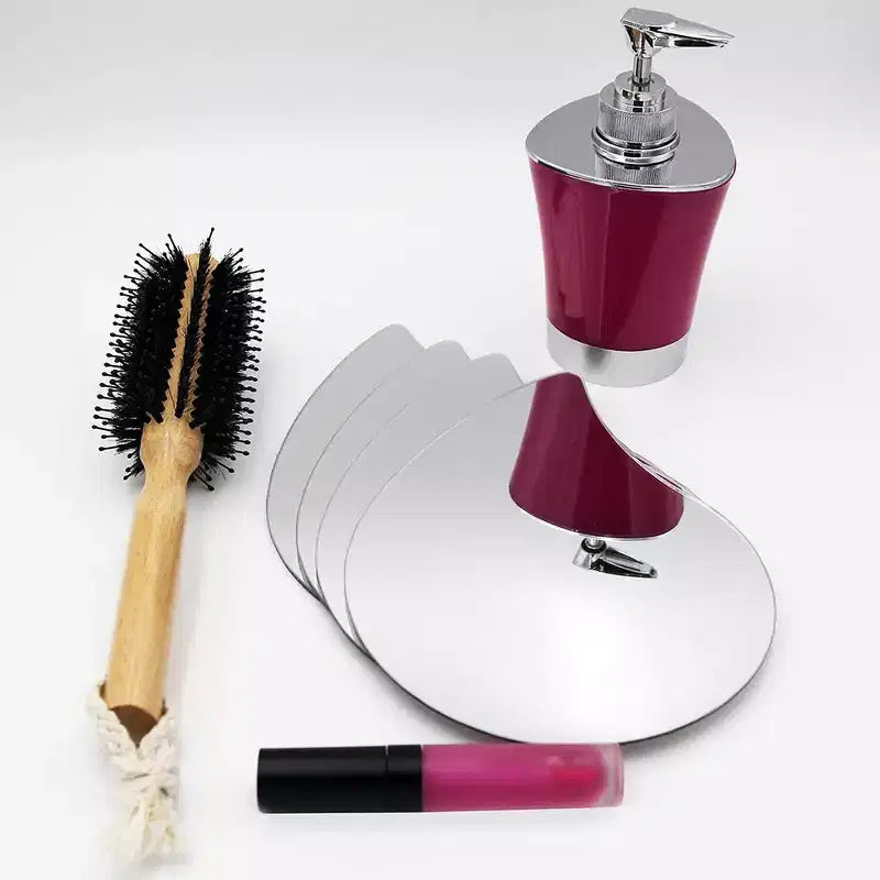 Evideco Articles ménagers français - Lot de 4 petits miroirs décoratifs autocollants – Disponibles en 8 formes uniques