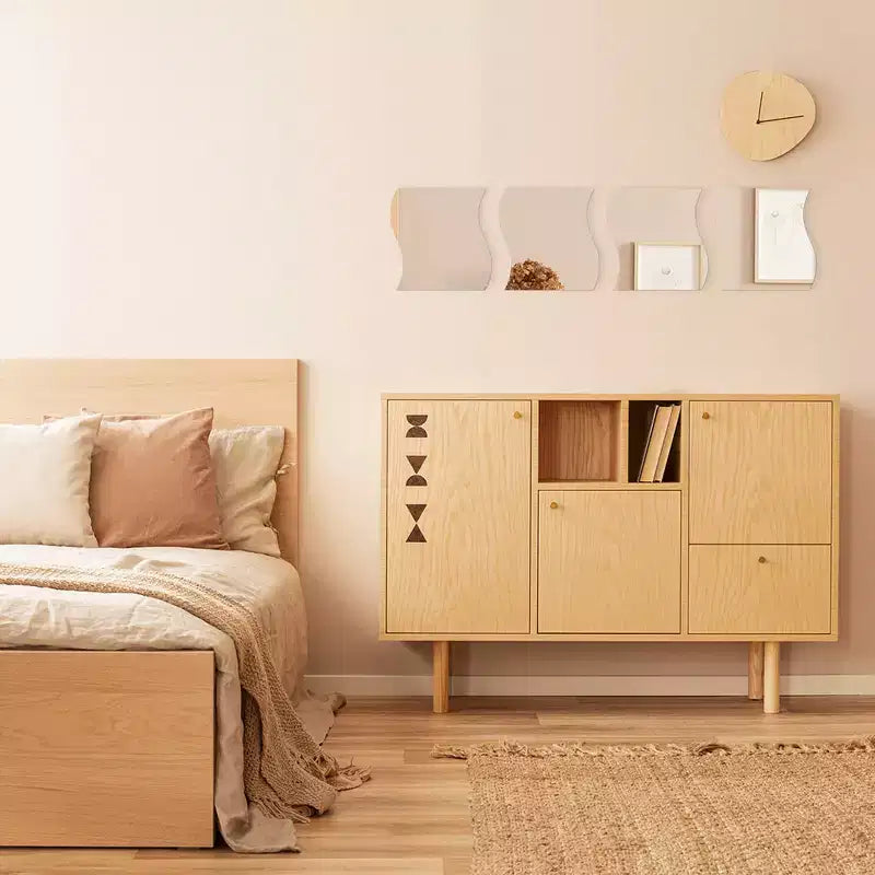Evideco Articles ménagers français - Lot de 4 petits miroirs décoratifs autocollants – Disponibles en 8 formes uniques