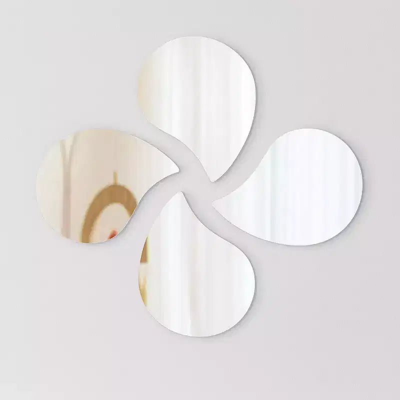 Evideco Articles ménagers français - Lot de 4 petits miroirs décoratifs autocollants – Disponibles en 8 formes uniques