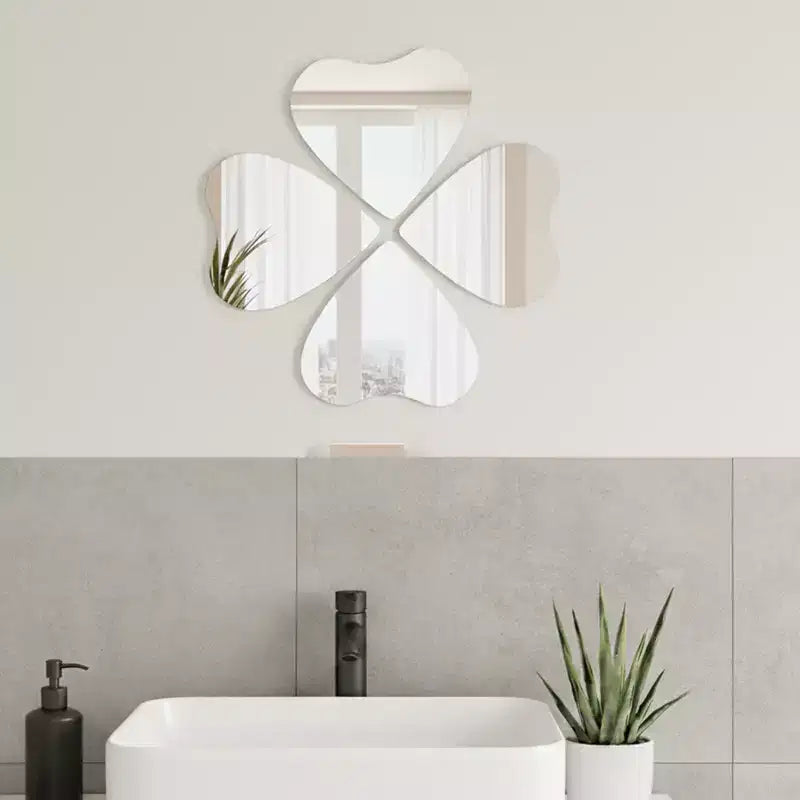 Evideco Articles ménagers français - Lot de 4 petits miroirs décoratifs autocollants – Disponibles en 8 formes uniques
