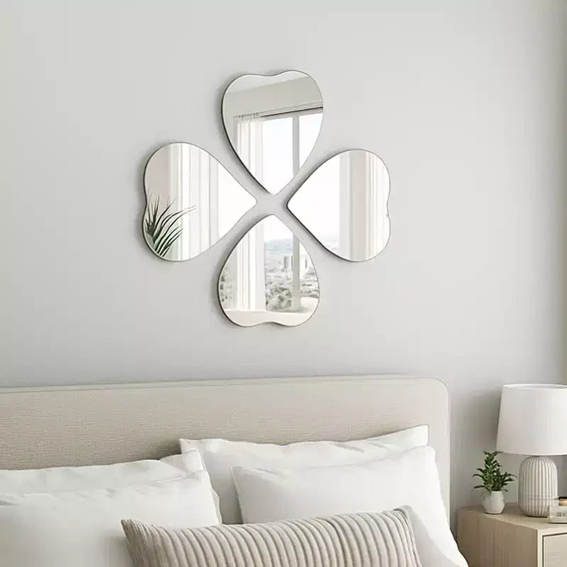 Evideco Articles ménagers français - Lot de 4 petits miroirs décoratifs autocollants – Disponibles en 8 formes uniques