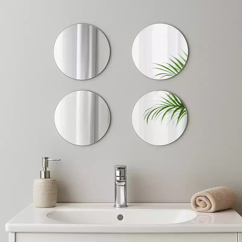 Evideco Articles ménagers français - Lot de 4 petits miroirs décoratifs autocollants – Disponibles en 8 formes uniques