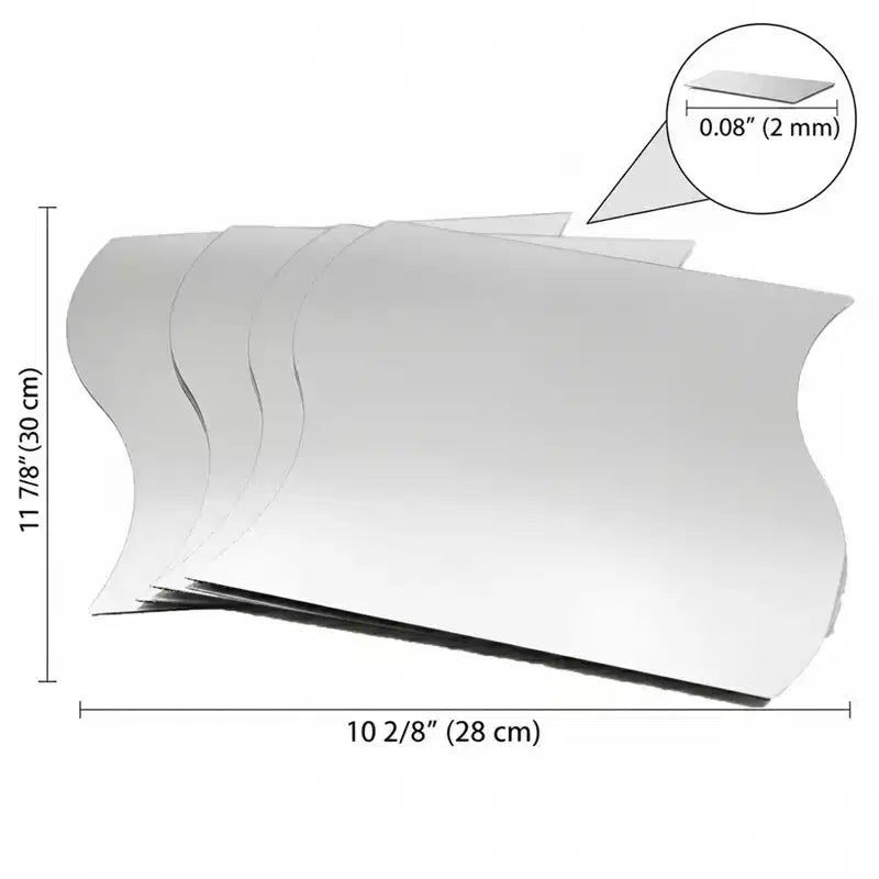 Evideco Articles de maison français – Lot de 4 grands miroirs décoratifs autocollants, disponibles en 3 formes – Parfait pour la décoration murale moderne dans n'importe quelle pièce